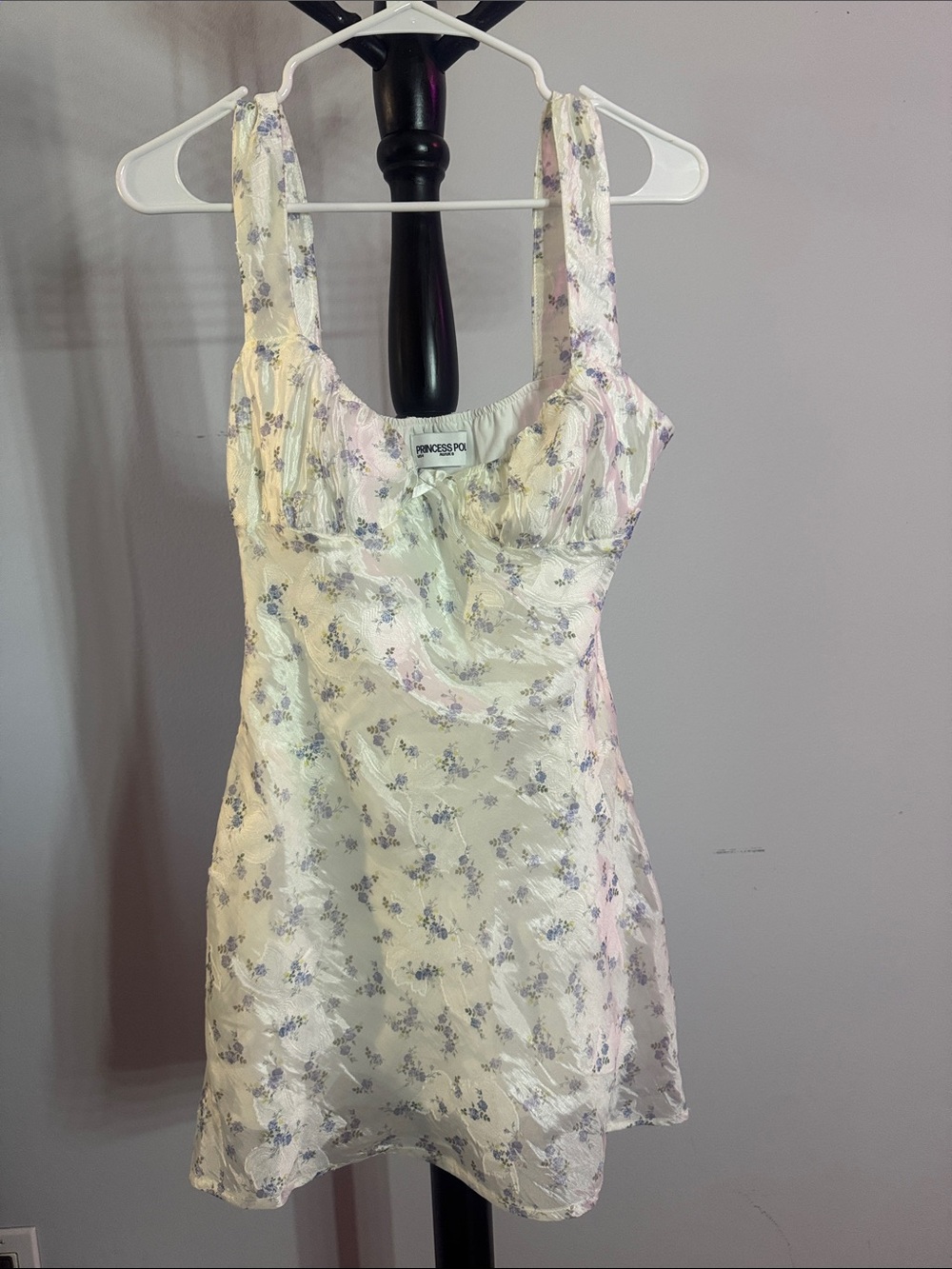 Princess Polly Ivory Satin Floral Dress 31